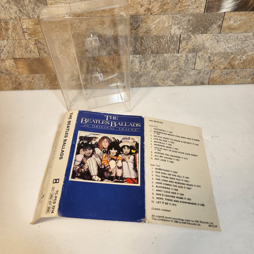 The Beatles Ballads 20 Original Tracks Cassette Insert and Case TC-PCS 7214 1980